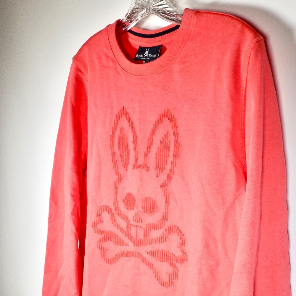 NWT Psycho Bunny Mens Sz S Siddick Logo Sweatshirt Dusk Pink Soft Cotton RARE